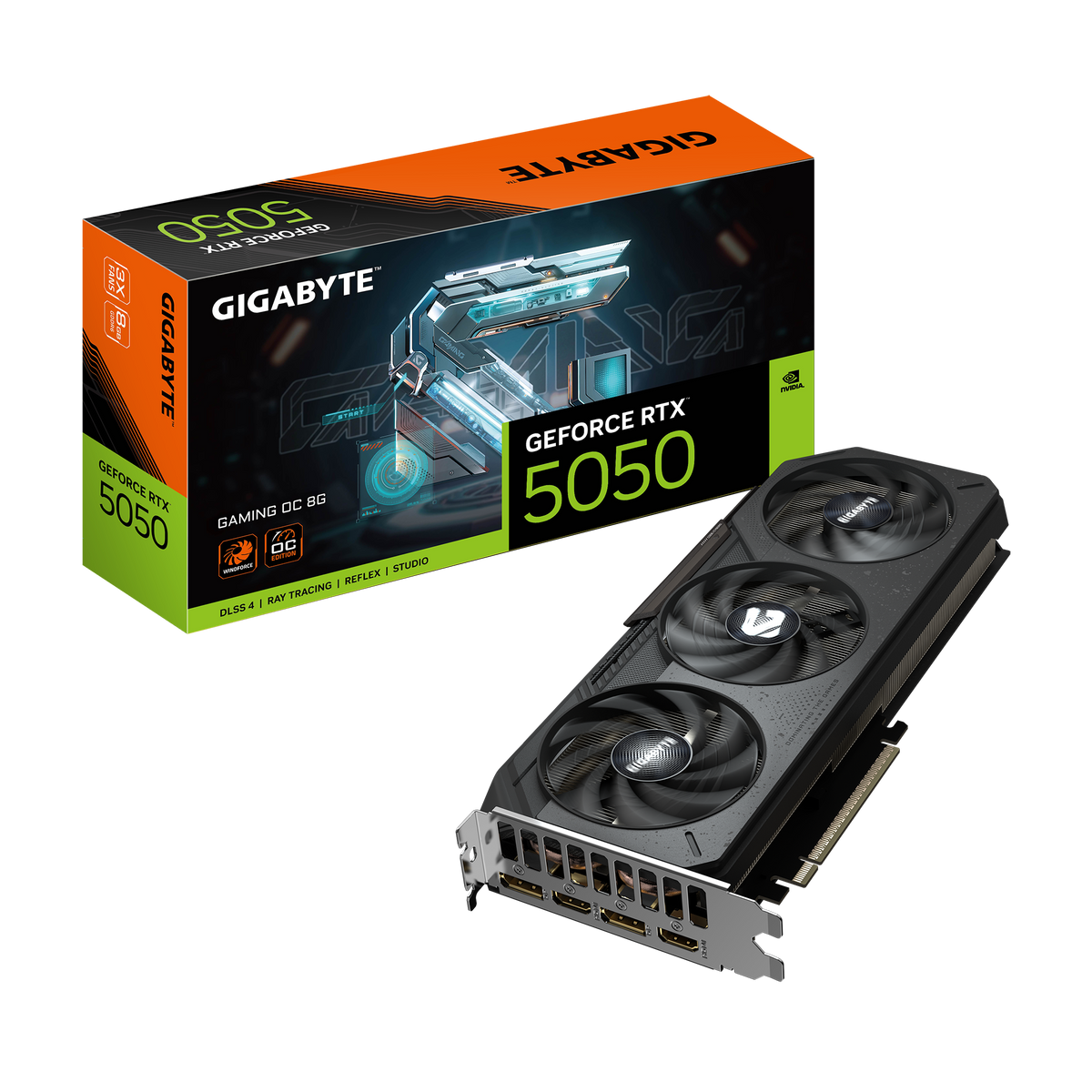 GIGABYTE GEFORCE RTX 5050 8GB GDDR6 GAMING OC (3X FAN) GV-N5050GAMING OC-8GD GRAPHICS CARD