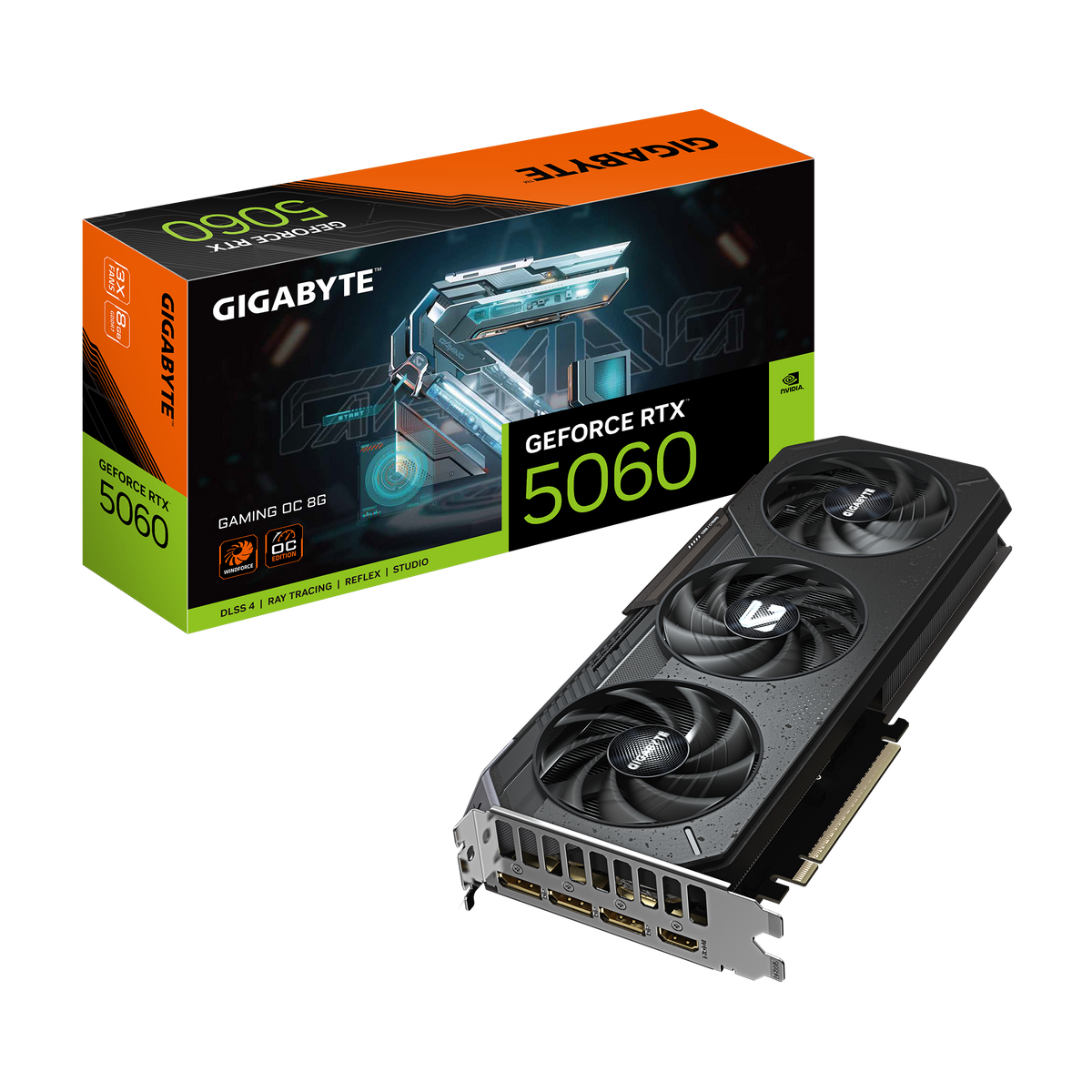 GIGABYTE GEFORCE RTX 5060 8GB GDDR7 GAMING OC 3X FANS GV-N5060GAMING OC-8GD GRAPHICS CARD
