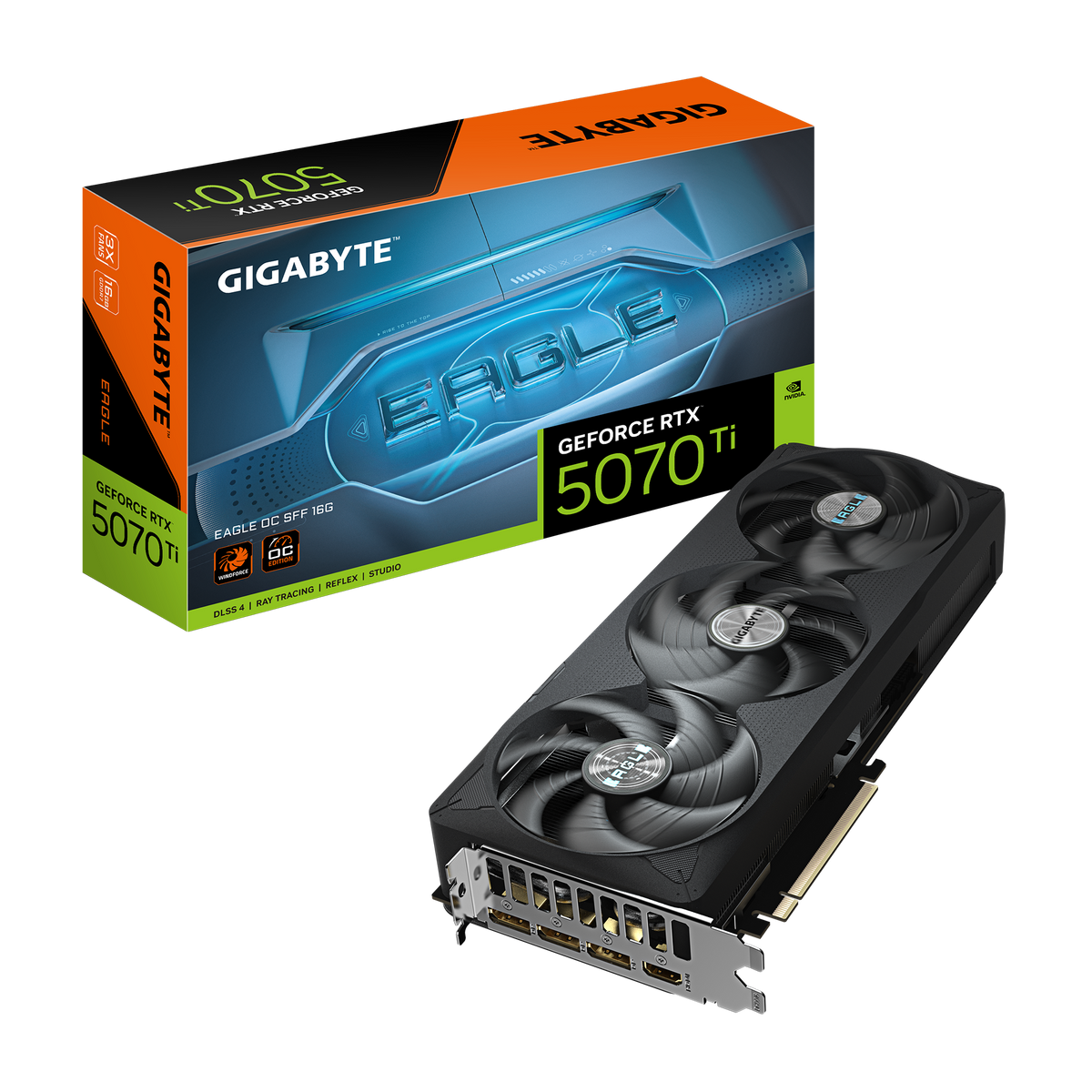 GIGABYTE GEFORCE RTX 5070TI 16GB GDDR7 EAGLE OC SFF 3X FANS GV-N507TEAGLE OC-16GD GRAPHICS CARD