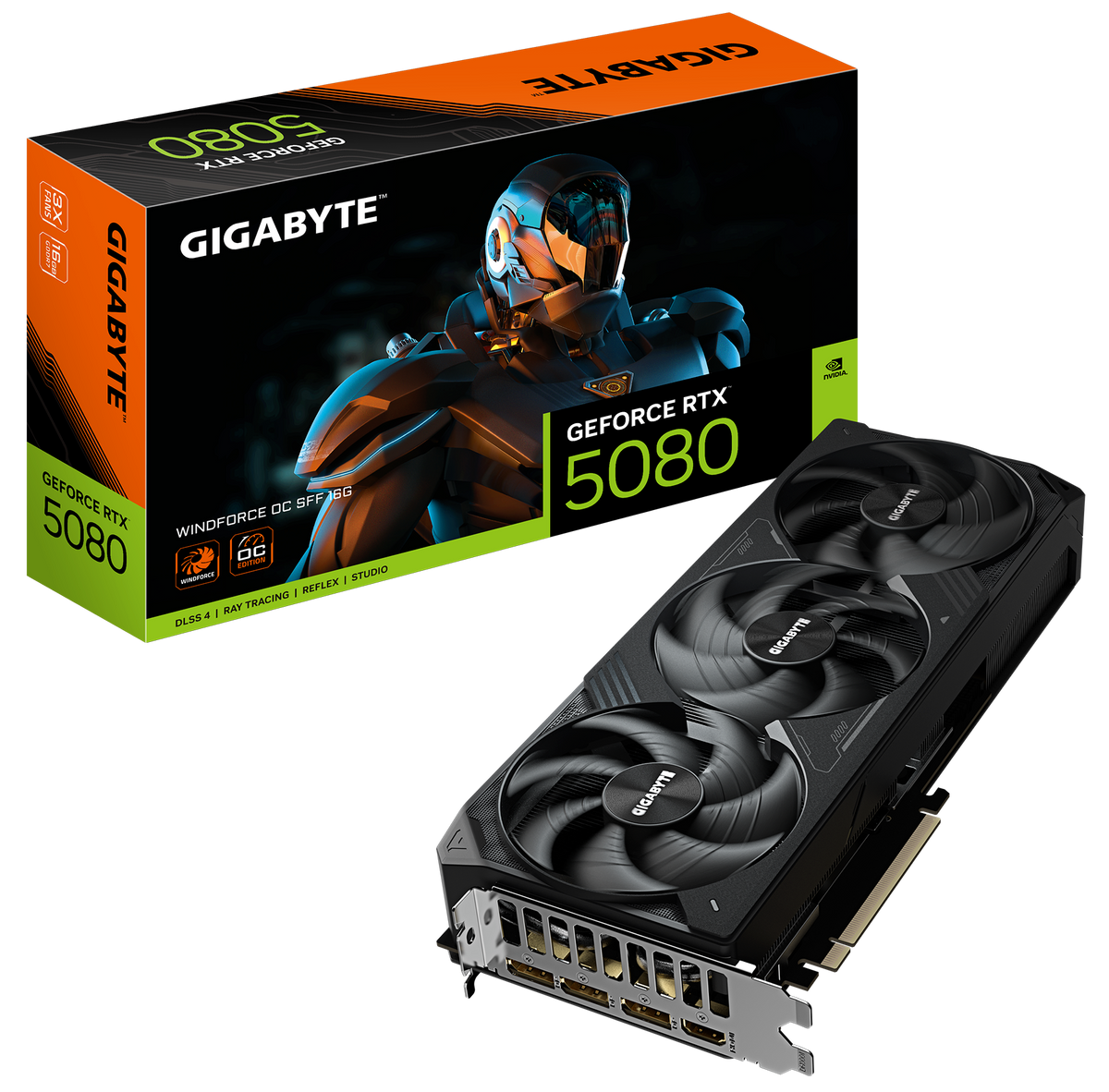 GIGABYTE GEFORCE RTX 5080 16GB GDDR7 WINDFORCE OC SFF GV-N5080WF3OC-16GD GRAPHICS CARD