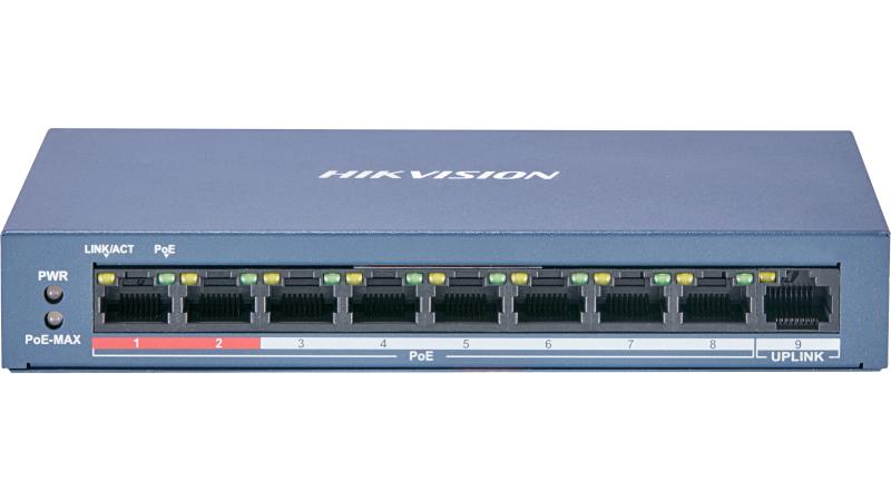 HIKVISION 8 PORTS DS-3E0109P-E/M(B) UNMANAGED POE SWITCH