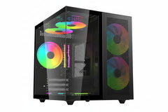 INPLAY SEAVIEW PAVILION BLACK WITH 3 ARGB FANS PC CASE
