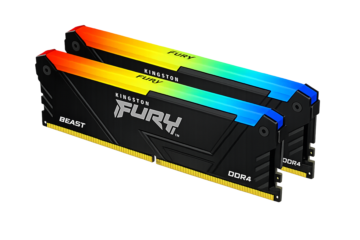 KINGSTON 16GB (2X8GB) PC3600 FURY BEAST KF436C17BB2AK2/16 RGB DDR4 DIMM MEMORY