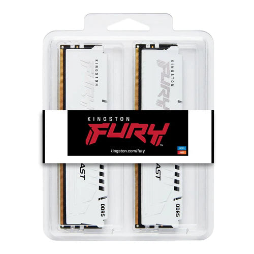KINGSTON 32GB (2X16GB) PC6000 FURY BEAST KF560C36BWE2K2-32 NON-RGB WHITE DDR5 DIMM MEMORY