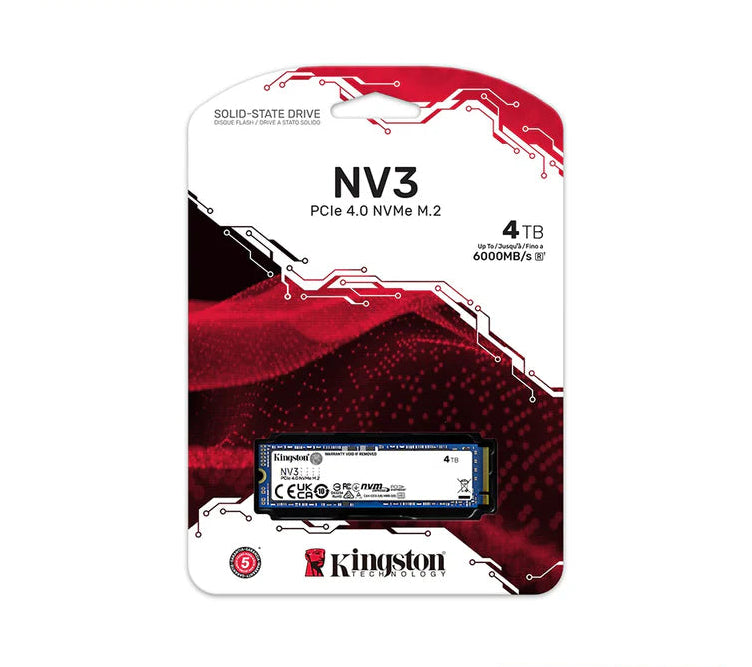 KINGSTON NV3 4TB SNV3S/4000G SOLID STATE DRIVE M.2 NVME