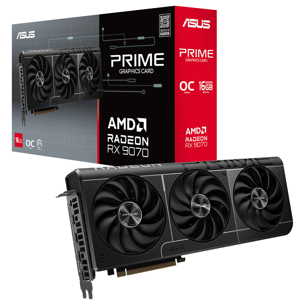 ASUS RADEON RX 9070 16GB GDDR6 PRIME OC PRIME-RX9070-O16G GRAPHICS CARD