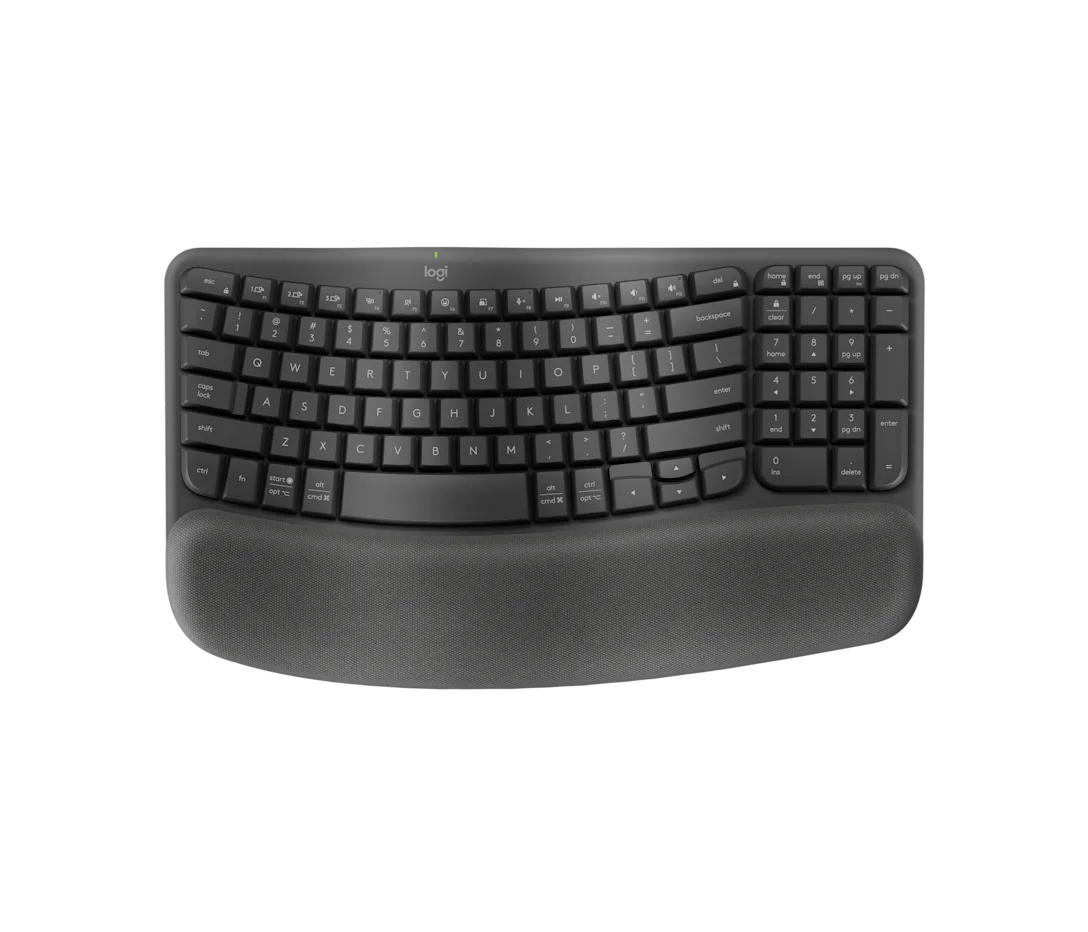 LOGITECH WAVE KEYS ERGONOMIC OFFWHITE WIRELESS KEYBOARD