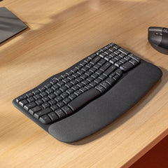 LOGITECH WAVE KEYS ERGONOMIC OFFWHITE WIRELESS KEYBOARD