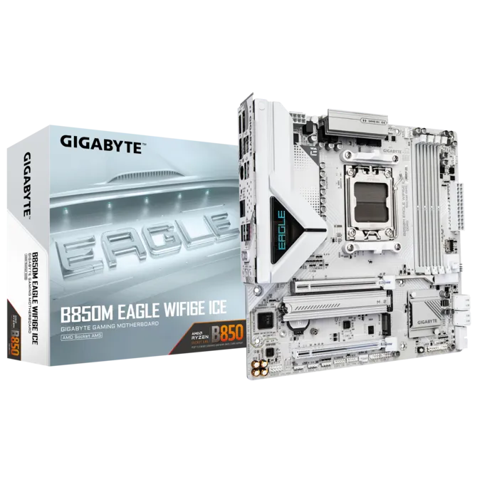 MAINBOARD AM5 GIGABYTE B850M EAGLE WIFI6E ICE AM5 AMD MOTHERBOARD