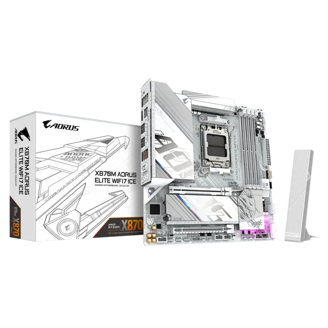 MAINBOARD AM5 GIGABYTE X870M AORUS ELITE WIFI7 ICE AM5 AMD MOTHERBOARD