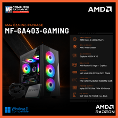 MF-GA403-GAMING (CPU ONLY) AMD RYZEN 5 3400G / RADEON GRAPHICS / A520M / 8GB DDR4 / 512GB SSD M.2 NVME PCIE 3 / BLACK CASE