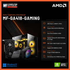 MF-GA418-GAMING (CPU ONLY) AMD RYZEN 5 5600XT / RTX 3050 8GB / B550M / 16GB DDR4 / 500GB SSD M.2 NVME PCIE 4 / BLACK CASE
