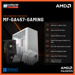 MF-GA457-GAMING (CPU ONLY) AMD RYZEN 7 5800XT / RX 9060XT 16GB / B550M / 16GB DDR4 / 500GB SSD M.2 NVME PCIE 4 / WHITE CASE