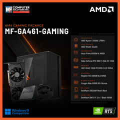MF-GA461-GAMING (CPU ONLY) AMD RYZEN 5 5600X / RTX 3060 12GB / B550M / 16GB DDR4 / 500GB SSD M.2 NVME PCIE 4 / BLACK CASE