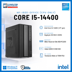 MF-I600-OFFICE (CPU ONLY) INTEL CORE I5-14400 / H610M / 8GB DDR4 / 512GB SSD / CASING WITH 700W PSU