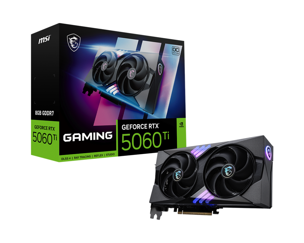 MSI GEFORCE RTX 5060TI 8GB GDDR7 GAMING OC GRAPHICS CARD