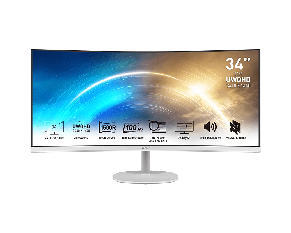 MSI PRO MP341CQW 34" 100HZ 1440P 1500R CURVED MONITOR