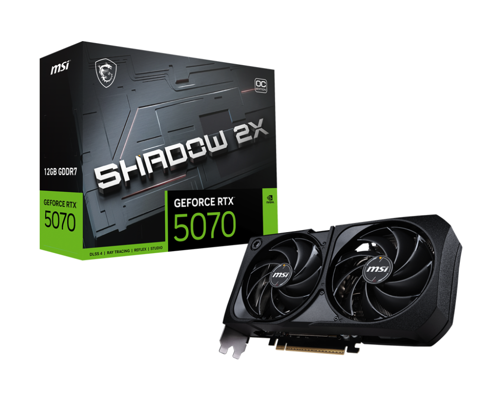 MSI GEFORCE RTX 5070 12GB GDDR7 SHADOW 2X OC GRAPHICS CARD