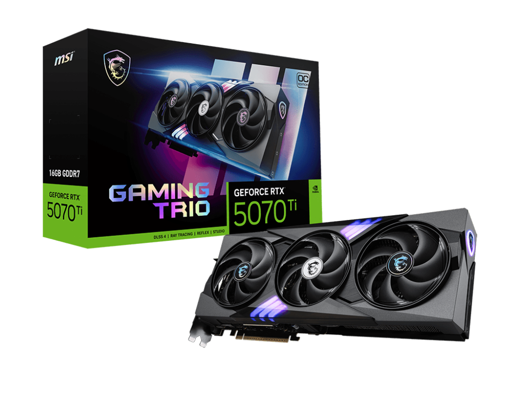 MSI GEFORCE RTX 5070TI 16GB GDDR7 GAMING TRIO OC GRAPHICS CARD