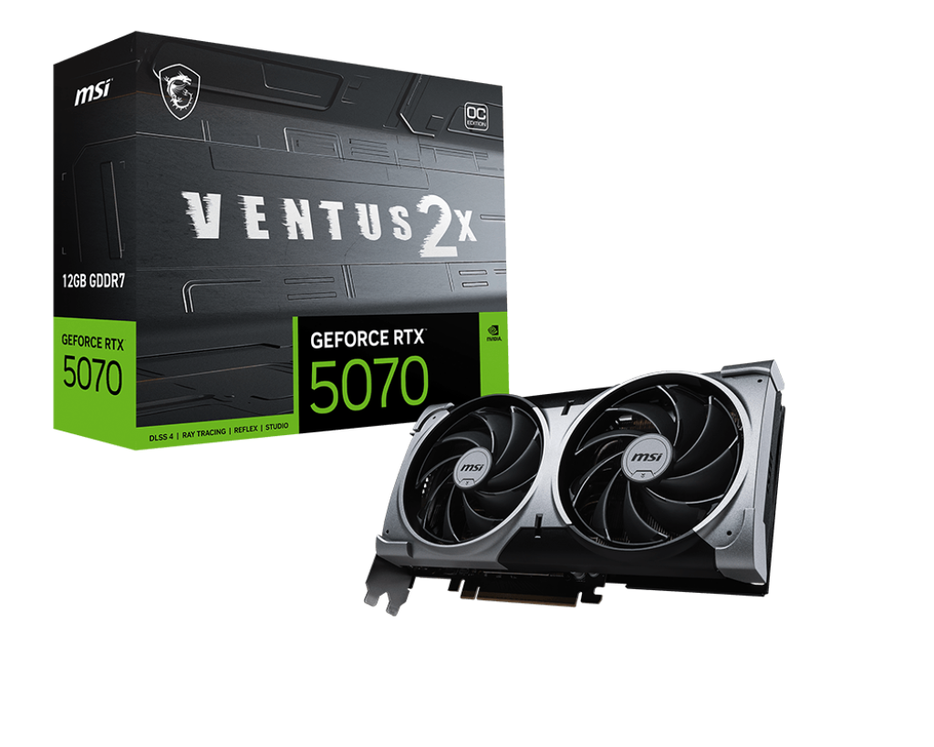 MSI GEFORCE RTX 5070 12GB GDDR7 VENTUS 2X OC GRAPHICS CARD