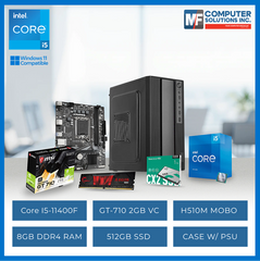 OFFICE CPU ONLY INTEL CORE I5-11400F / GT 710 2GB / H510M / 8GB DDR4 / 512GB SSD / CASING WITH 700W PSU