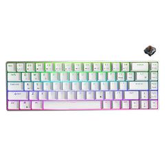 ROYAL KLUDGE RK G68 WHITE RGB BROWN SWITCH GAMING KEYBOARD