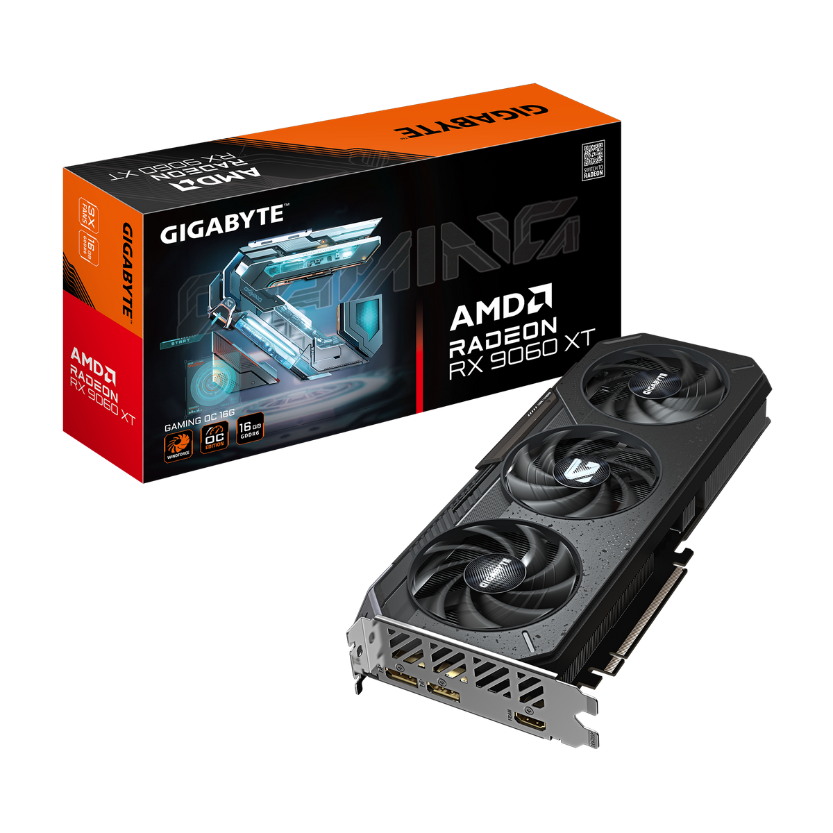 GIGABYTE RADEON RX 9060 XT 16GB GDDR6 GAMING OC GV-R9060XTGAMING OC-16GD GRAPHICS CARD
