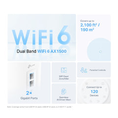 TP LINK DECO X10 AX1500 2PACK WHOLE HOME MESH WI-FI 6 ROUTER