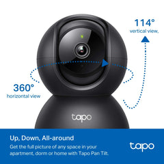 TP LINK TAPO C201 PAN/TILT HOME SECURITY 1080P FHD BLACK SMART SECURITY CAMERA