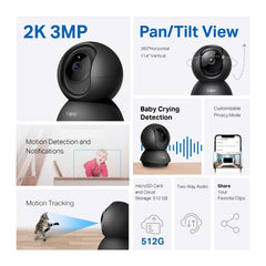 TP LINK TAPO C211 PAN/TILT 2K MOTION DETECTION AND TRACKING SMART SECURITY CAMERA