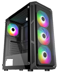 TRENDSONIC FRONTIER HERMES HE19A 4*RGB FANS BLACK PC CASE
