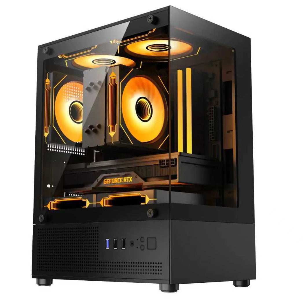 TRENDSONIC JR14A JURO TG BLACK 3*12CM FAN MATX PC CASE