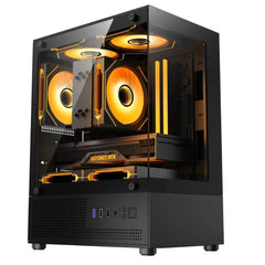 TRENDSONIC JR14A JURO TG BLACK 3*12CM FAN MATX PC CASE