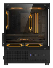 TRENDSONIC JR14A JURO TG BLACK 3*12CM FAN MATX PC CASE